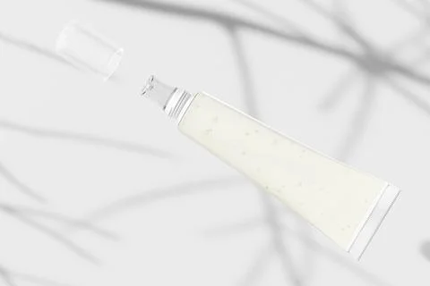 Translucent lip gloss tube packging mockup, liquid lipstick tube Illustrazione stock