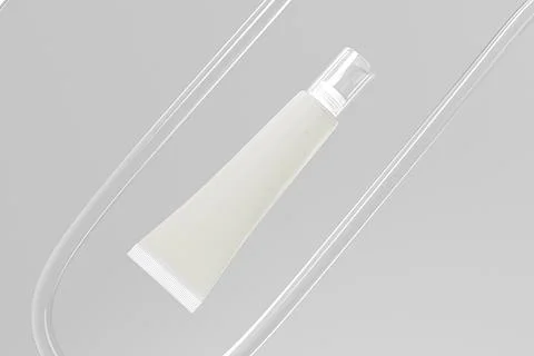 Translucent lip gloss tube packging mockup, liquid lipstick tube Stock Illustration
