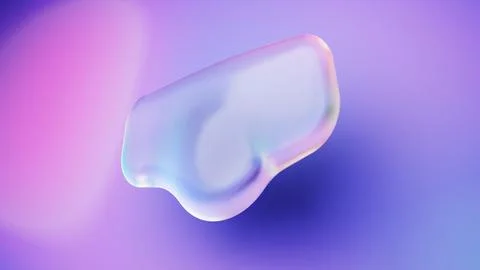 Translucent liquid glass blob floating and morphing against a colorful Illustrazione stock