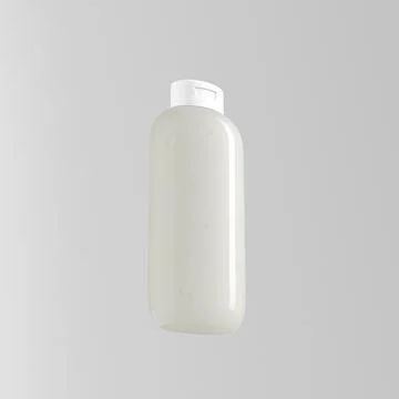 Translucent lotion bottle mockup, falt oval shape shampoo packaging イラスト素材