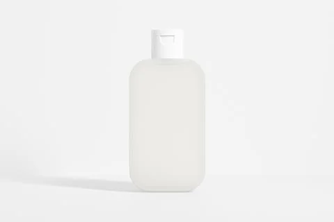 Translucent lotion bottle mockup, white flipcap liquid conditoner mockup Stock Illustration