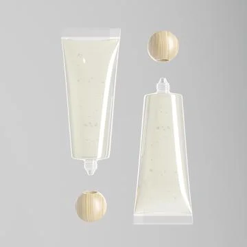 Translucent lution tube packaging, clear plastic cosmetic tube packging Stock Illustration