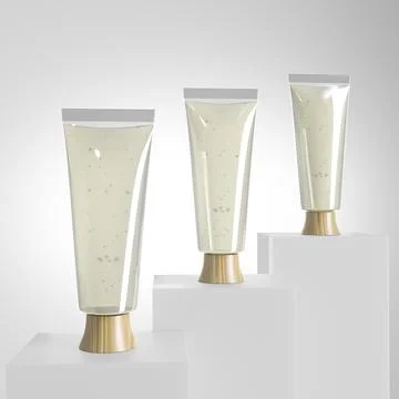 Translucent lution tube packaging, clear plastic cosmetic tube packging Illustrazione stock
