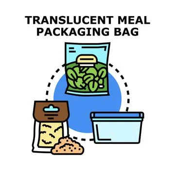Translucent meal packaging bag concept illustration Stock Illustration