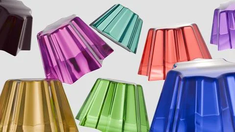 Translucent, molded gelatin dessert with ridges. Stock Illustration