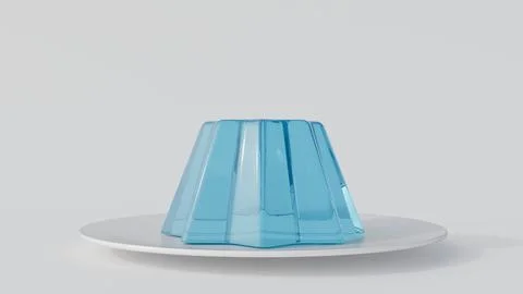 Translucent, molded gelatin dessert with ridges. Stock Illustration