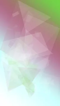 Translucent multicolor geometric triangles blend soft green, pink, and whit.. Stock Illustration