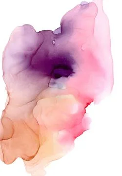 Translucent multicolored cloud of the smoke in pink-peach gradient Stock Illustration