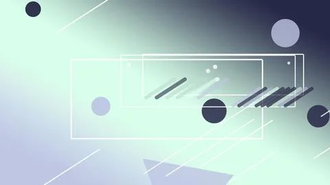 Translucent outlined rectangles and rounded shapes drift across a mint-to-l.. 스톡 일러스트