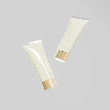 Translucent oval shape Facial cleanser tube packging Stock Illustration