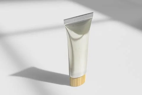 Translucent oval shape Facial cleanser tube packging Illustrazione stock