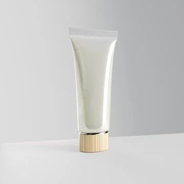 Translucent oval shape Facial cleanser tube packging Stock Illustration