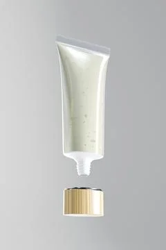 Translucent oval shape Facial cleanser tube packging Stock Illustration