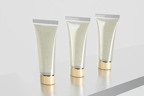 Translucent oval shape Facial cleanser tube packging Stock Illustration