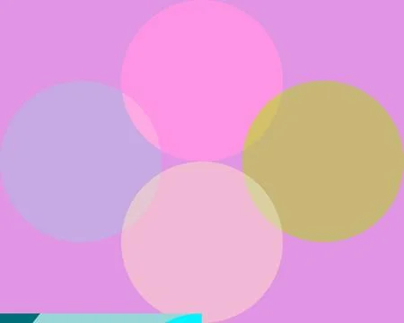 Translucent overlapping circles abstract art, Purple and pastel geometric bac Illustrazione stock
