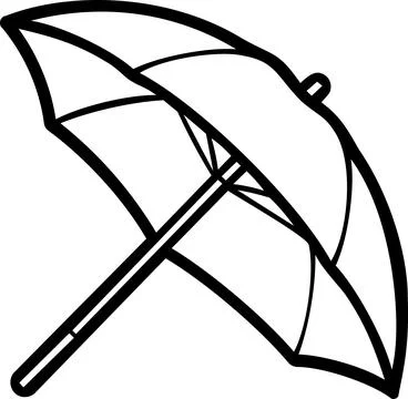 Translucent photo studio umbrella line art icon Stock Illustration