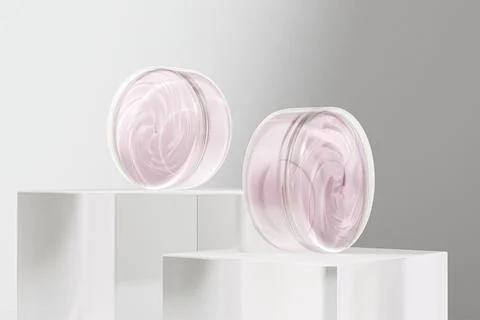 Translucent Plastic Cream jar mockup Stock Illustration