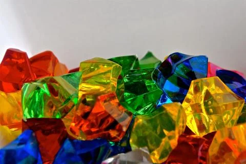 Translucent plastic gem stones Stock Photos