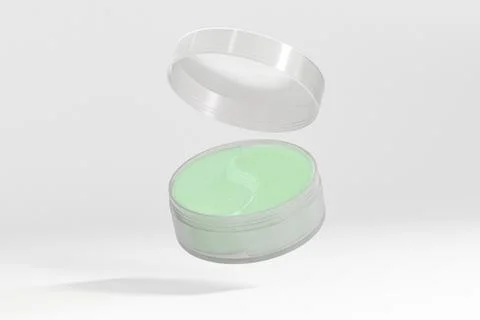 Translucent plastic jar packaging for eye patches, Hydrogel eye mask Illustrazione stock