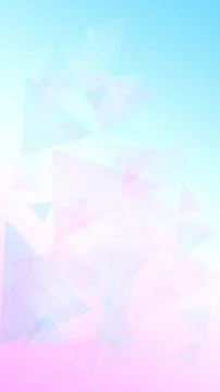Translucent polygon triangles blend across a cool blue and soft pink gradie.. Stock Illustration