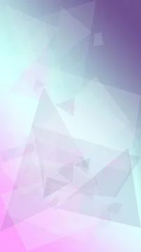 Translucent polygon triangles drift across a cool blue and pastel lavender .. Stock Illustration