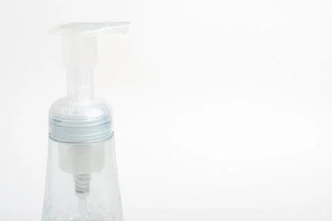 Translucent Pump &amp; Bottle Of A Foam Soap Plastic Dispenser Stock Photos