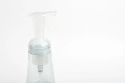 Translucent Pump &amp; Bottle Of A Foam Soap Plastic Dispenser Stock Photos