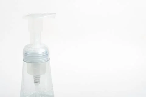 Translucent Pump &amp; Bottle Of A Foam Soap Plastic Dispenser Stock Photos