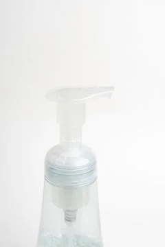 Translucent Pump &amp; Bottle Of A Foam Soap Plastic Dispenser Foto stock