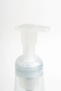 Translucent Pump &amp; Bottle Of A Foam Soap Plastic Dispenser Foto stock