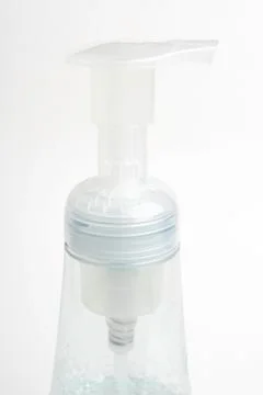 Translucent Pump &amp; Bottle Of A Foam Soap Plastic Dispenser Stock Photos