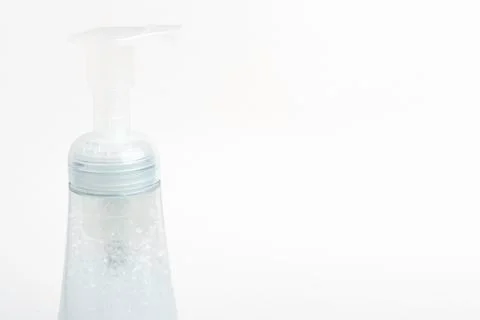 Translucent Pump &amp; Bottle Of A Foam Soap Plastic Dispenser Foto stock