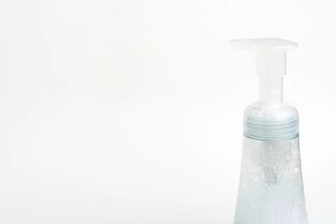 Translucent Pump &amp; Bottle Of A Foam Soap Plastic Dispenser Foto stock