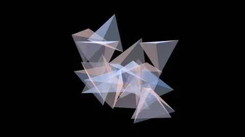 Translucent pyramid.Seamless loop.Alpha matte Stock Footage 46524427