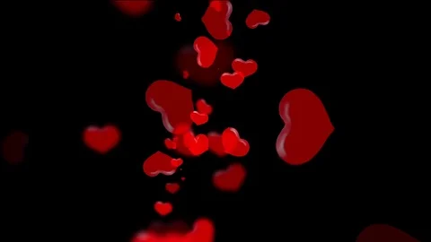 Translucent Red Hearts Floating Stock Footage 85245129