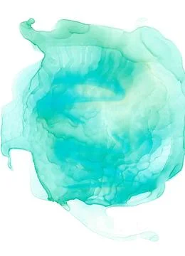 Translucent rounded emerald spot with a graceful deep wave texture Stock Illustration