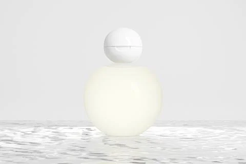 Translucent rounded shape cosmetic bottle with white Spherical flip Cap Stock Illustration