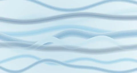 Translucent Silk Ribbon Waves Drifting Serenely Over Light Blue Ilustração Stock