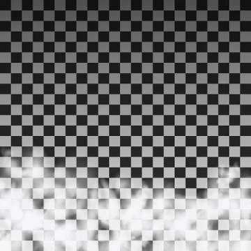 Translucent smoke cloud template on a transparent background Stock Illustration