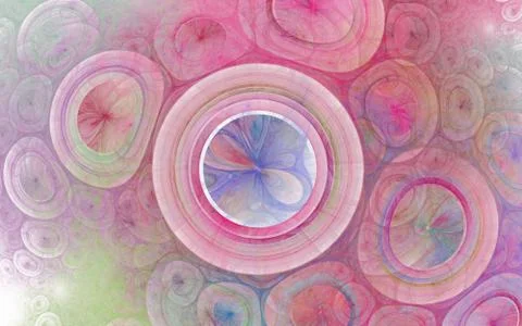 Translucent, soft pastel bubble texture with glow (computer generated, fracta Stock-Illustration