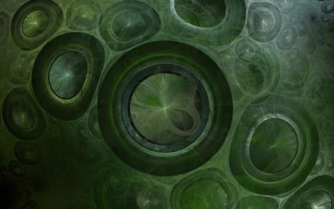 Translucent, soft pastel bubble texture with glow (computer generated, fracta Illustrazione stock