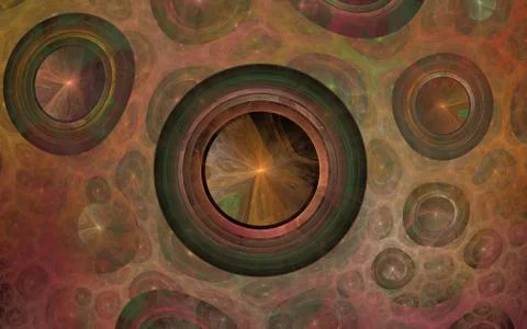 Translucent, soft pastel bubble texture with glow (computer generated, fracta Illustrazione stock