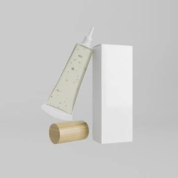 Translucent soft tube packging mockup, eye cream serum product Stock Illustration