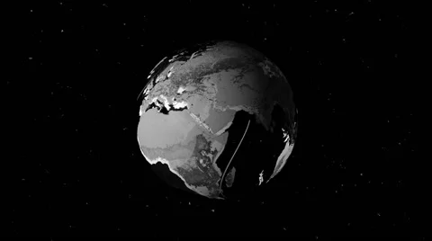 Translucent sphere of the earth rotating in space Stock Footage 63083099