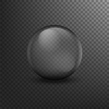 Translucent sphere with shadow on transparent background. Vector illustration イラスト素材