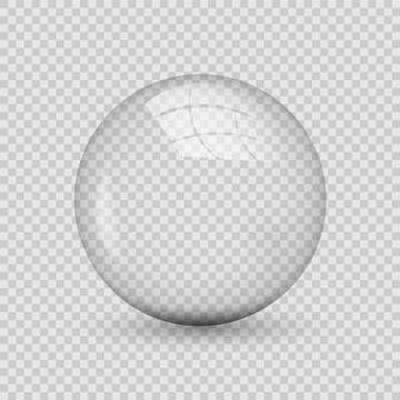 Translucent sphere with shadow on transparent background. Vector illustration 스톡 일러스트