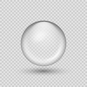 Translucent sphere with shadow on transparent background. Vector illustration 스톡 일러스트