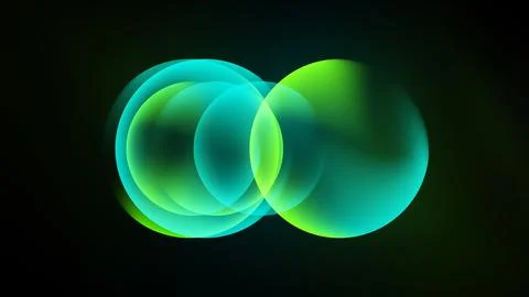 Translucent spheres panorama in lime, vector background for web design Stock Illustration