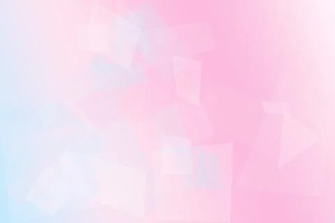 Translucent squares and triangles drift over a gentle pink-to-white gradien.. Ilustração Stock