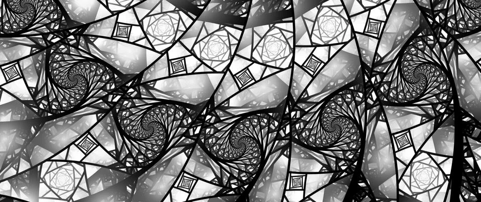 Translucent stained glass effect black and white 8k widescreen Illustrazione stock
